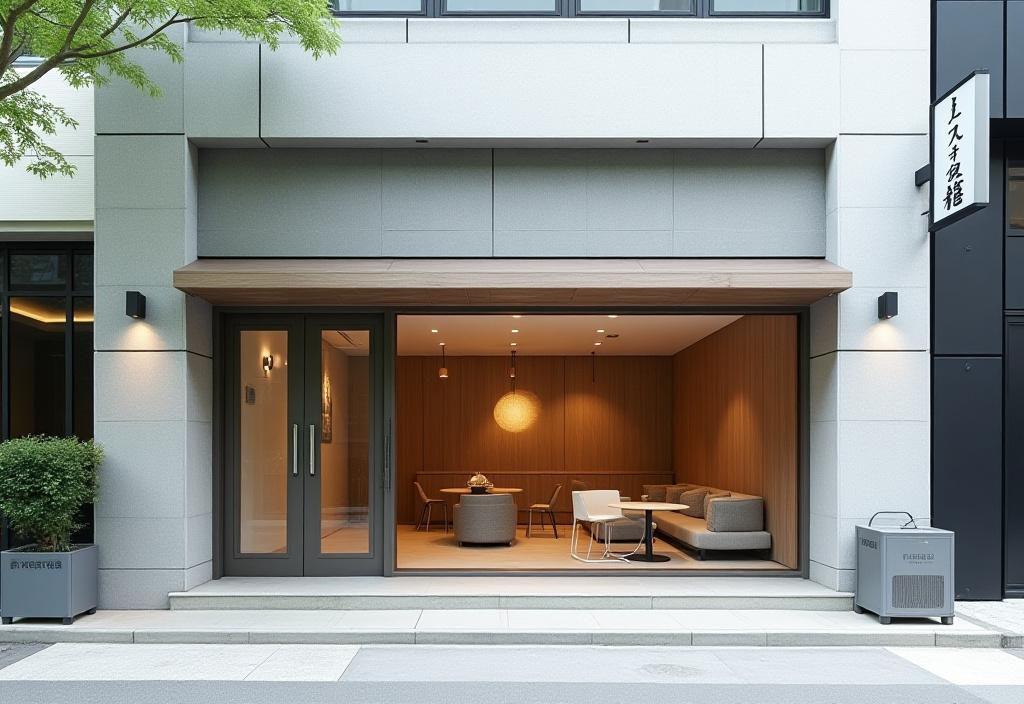 東京・南青山のミニマルなデザインのIn-Ei Grillsショールーム外観